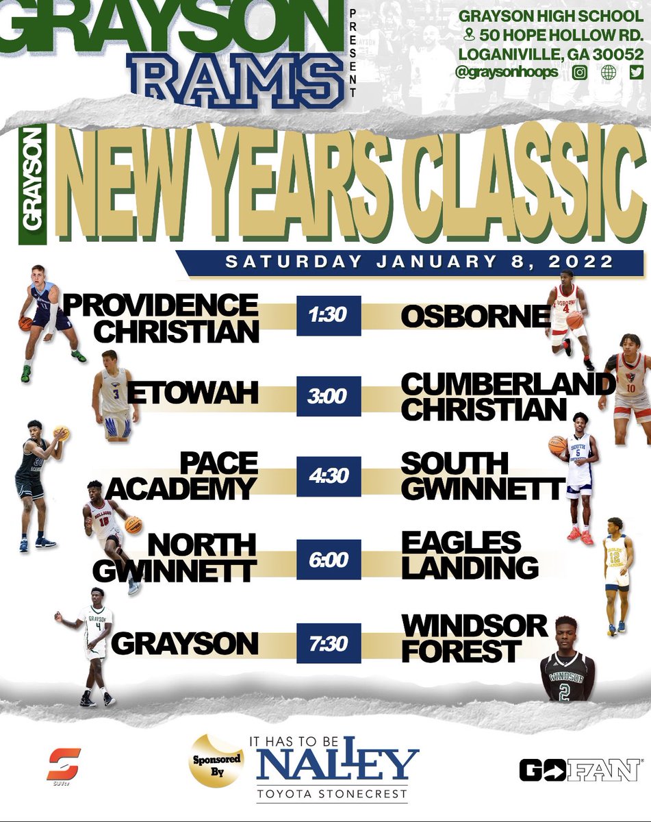 Grayson New Years Classic Line Up