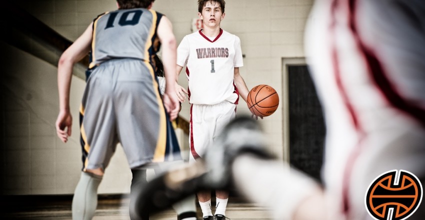 Andrew Melms with basketball