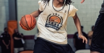 Christian Brown with ball at Elite Preview