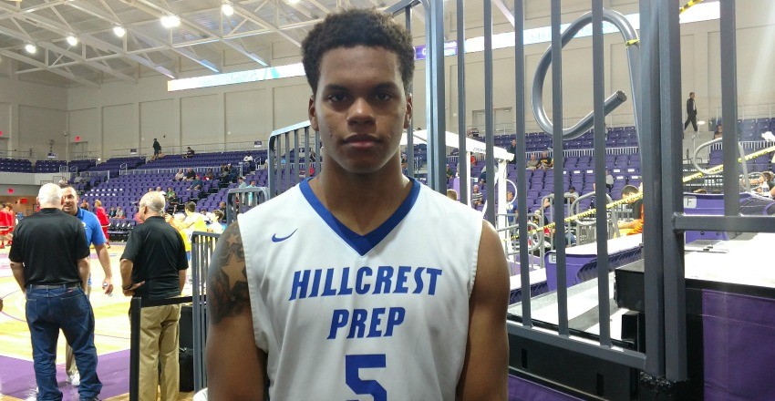 Shamiel Stevenson shows progressions as he speaks on the interest coming from Tom Crean and his Indiana basketball program. 